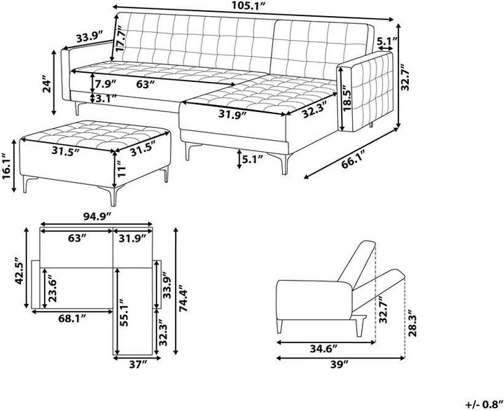 Actual product image Beliani Aberdeen (Corner sofa)
