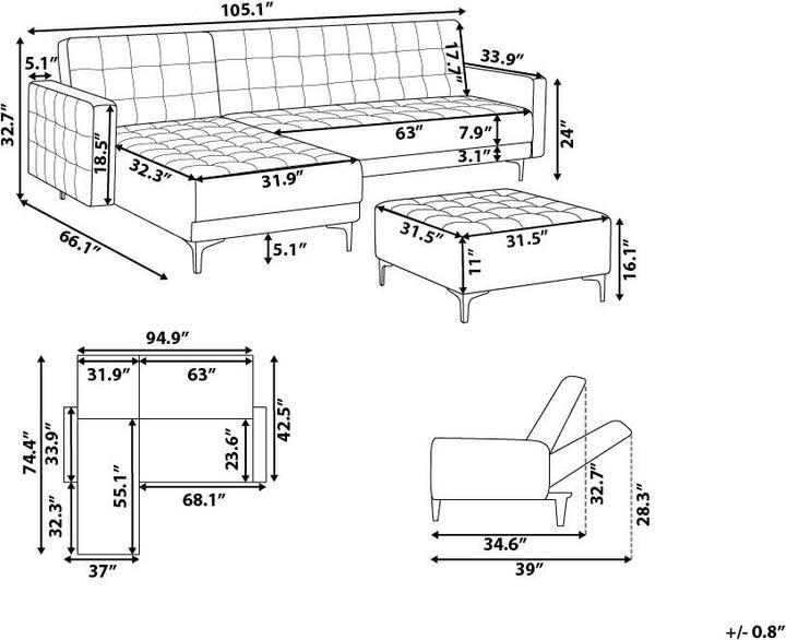 Produktbild Beliani Aberdeen (Ecksofa)
