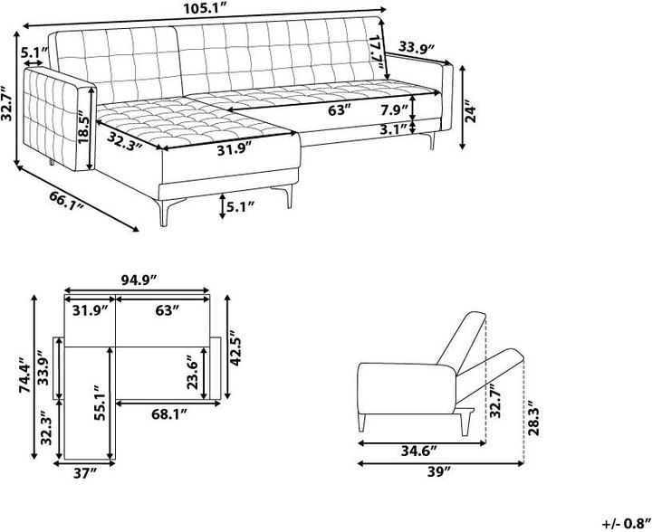 Produktbild Beliani Aberdeen (Ecksofa)