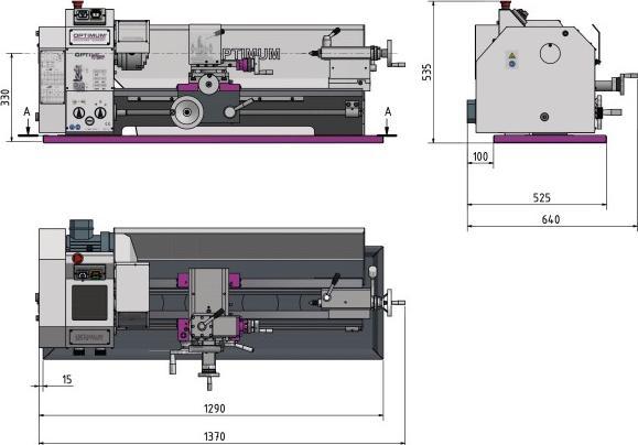 Produktbild Optimum Stürmer - Leitspindeldrehmaschine OPTIturn TU 2807 (400 V)