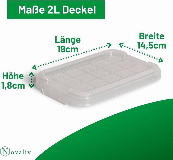 Produktbild Novaliv 1x Ersatzdeckel 2 Liter mit Clipverschluss 19x14 cm Transparent (19 x 14 cm, 2 l)