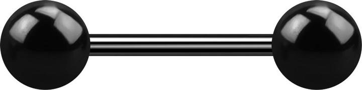 Produktbild Star Piercing Micro Barbell schwarz mit zwei Kugeln (Chirurgenstahl 316L)