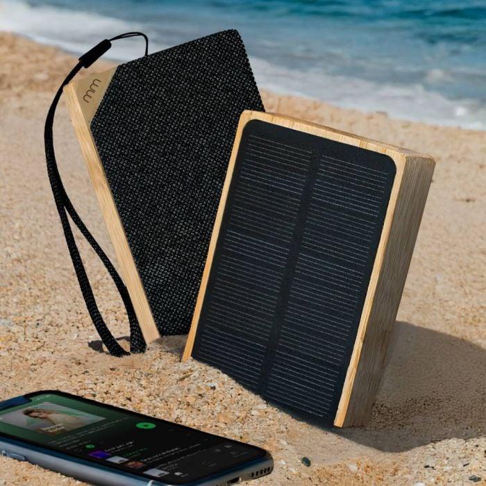 Actual product image Mikamax Solar Bamboo Speaker (USB power delivery)