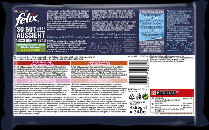 Produktbild Felix Gelee Gemüse (Adult, 4 Stk., 340 g)