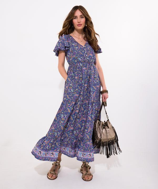 Produktbild Joe Browns Petite Boho Paisley Printed Frilly Sleeve Tiered Maxi Dress (34)
