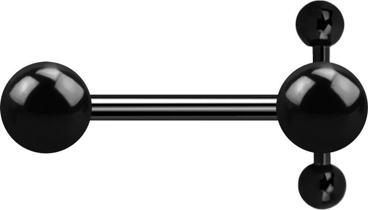 Produktbild Star Piercing Barbell schwarz Spinner mit Kugel und Kugel mit Barbell (ohne Messing, Chirurgenstahl 316L)
