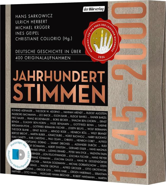 Produktbild Jahrhundertstimmen 1945-2000 - Deutsche Geschichte in über 400 Originalaufnahmen (Michael Krüger, Hans Sarkowicz, Ines Geipel, Christiane Collorio, Ulrich Herbert, Deutsch)