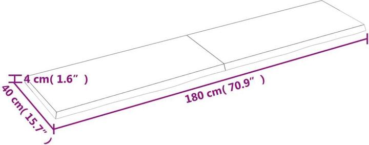 Actual product image VidaXL Oak Nature (180 x 40 x 4 cm)