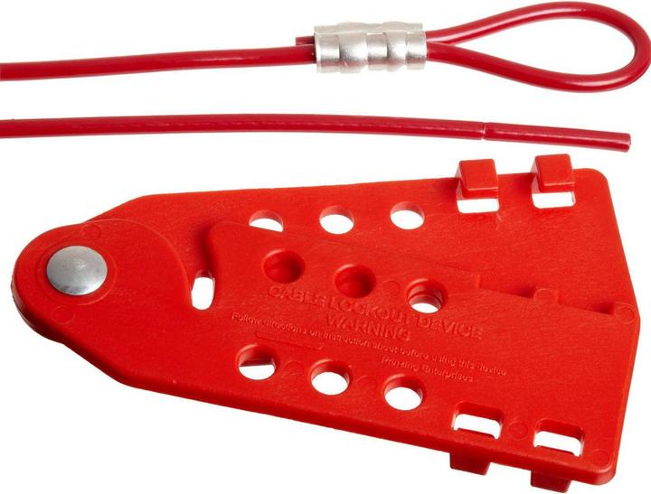 Brady Cable locking system, red, with 1.8 m plastic-coated steel cable