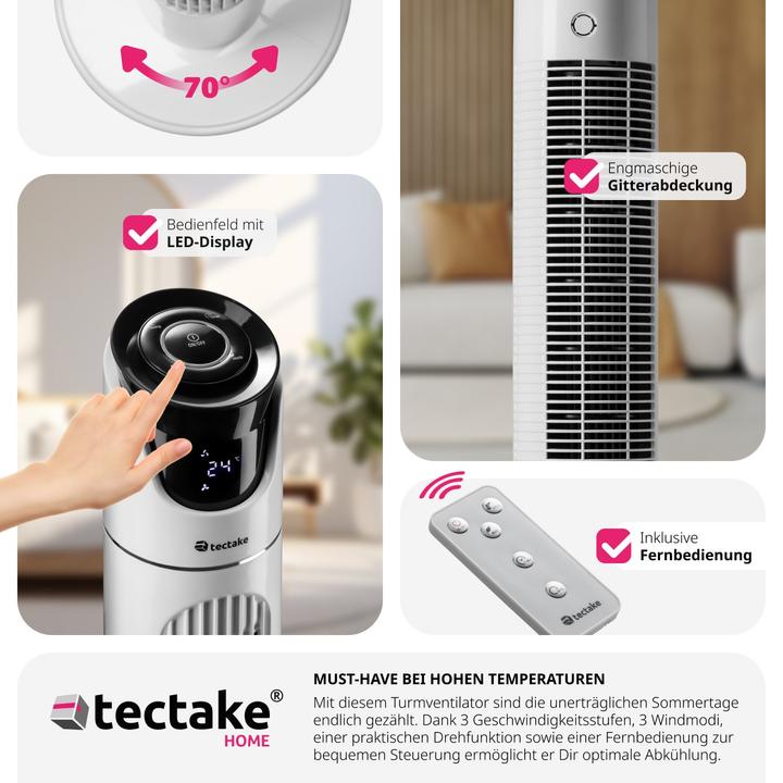 Image du produit tectake Ventilateur de tour (50 dB)