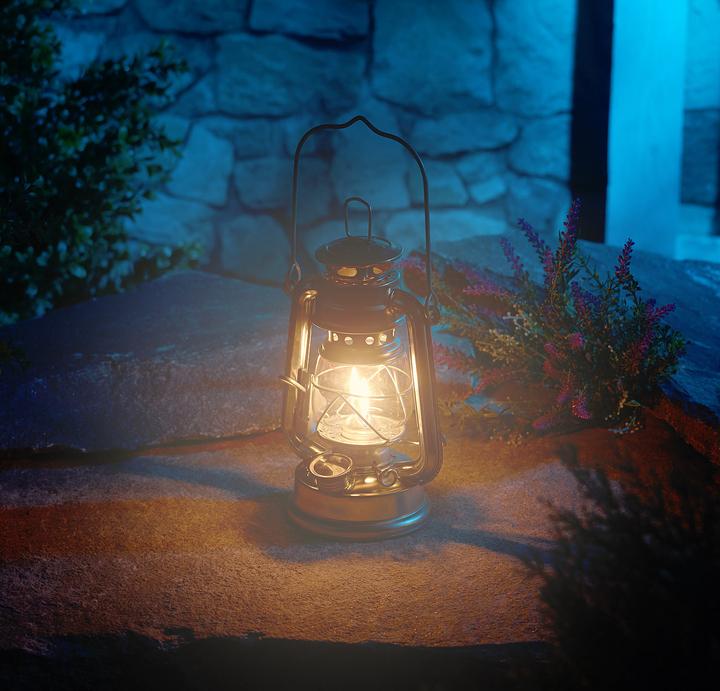 Immagine prodotto Lunartec Lanterna a petrolio nostalgica con lampadina di vetro, galvanizzata, 18,5 cm (1 x)