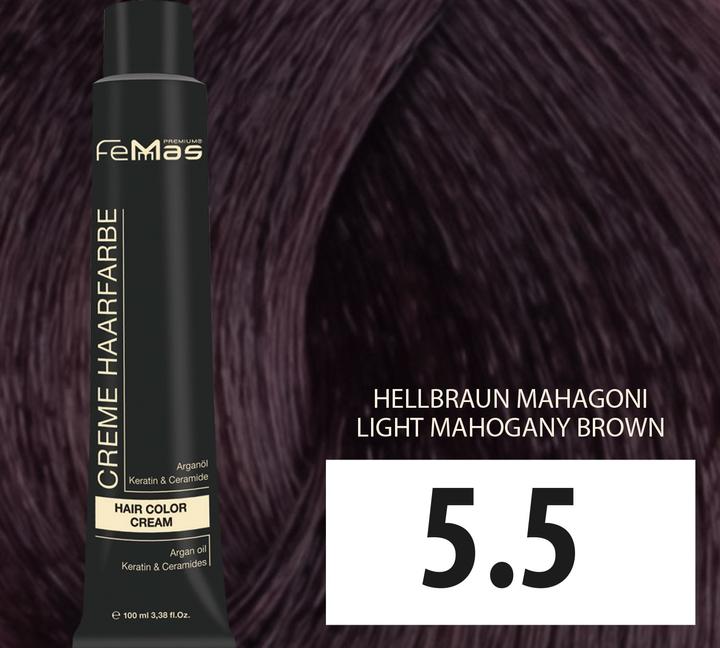 Actual product image FemMas 5.5) Hair Color Light Brown Mahogany 100ml (Light brown mahogany)