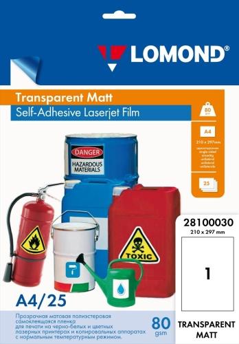 Immagine prodotto Lomond PET Laserjet Pellicola autoadesiva trasparente opaca A4, 25 fogli
