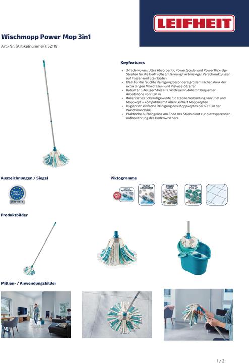 Productafbeelding Leifheit Power Mop (1 Pcs.)