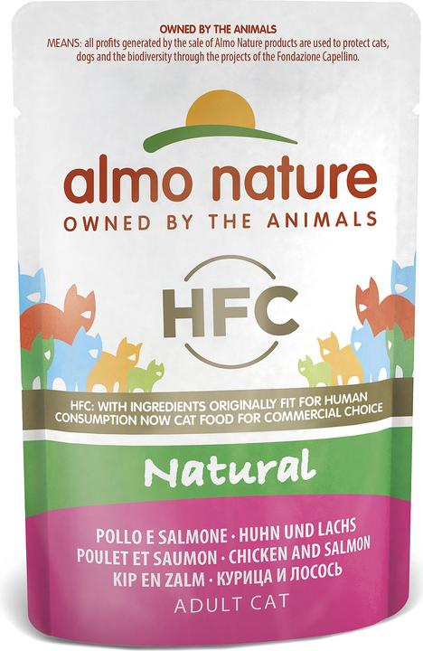 Image du produit Almo Nature Nourriture pour chats HFC Natural poulet&saumon 55g (Adulte, 24 pcs, 55 g)