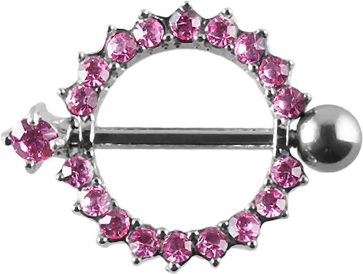 Immagine prodotto Star Piercing Barbell Kristallkranz pink (senza ottone, Acciaio chirurgico 316L)
