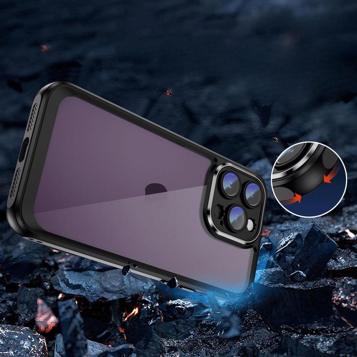 Immagine prodotto Cover-Discount iPhone 15 Pro Max - Custodia con protezione per fotocamera nera (Apple iPhone 15 Pro Max)