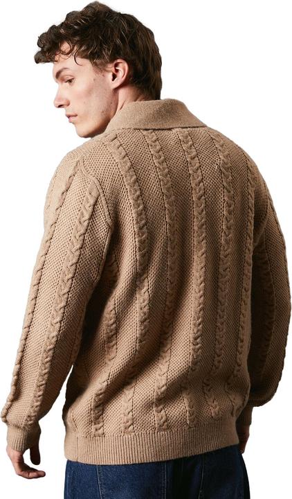 Actual product image Universal Textiles Mens Cable Knit Shawl Collar Cardigan (S)