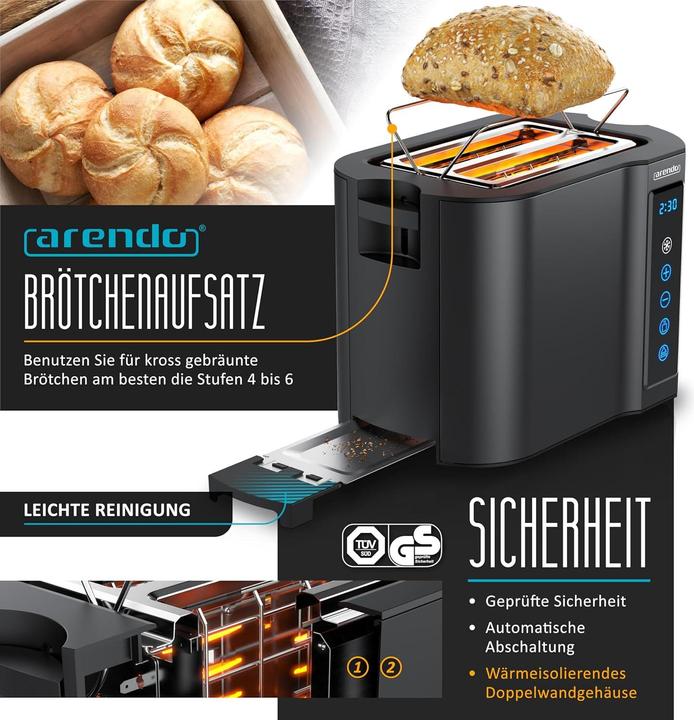 Actual product image Arendo Edelstahl Eierkocher 7-fach, 400 W, Edelstahl, Warmhaltefunktion, Härtegrad einstellbar, rot