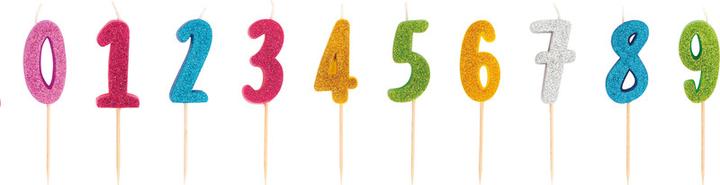 Produktbild Trendhaus Zahlenkerzen Birthday Fun Glitter Mini