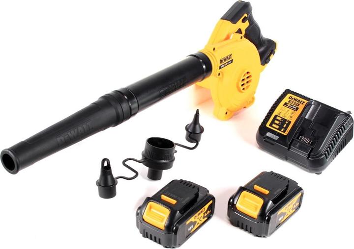 Image du produit DeWalt Souffleur à batterie DCV 100 M2 18 V + 2 x batterie DCB 182 4,0 Ah + chargeur DCB 115 (Fonctionnement sur batterie, Souffleur de feuilles)