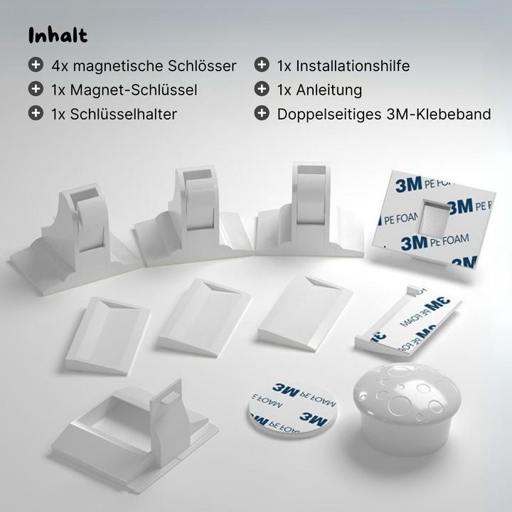 Image du produit Hermex Magnetisches Sicherheitsschloss-Set Schranksicherung Schrankschloss Kindersicherung