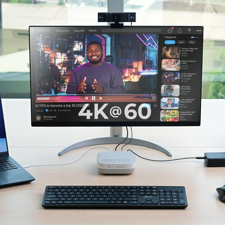 Produktbild j5Create USB-C-Dock für 4K-Freisprecheinrichtung, Kabelgebunden, USB 3.2 Gen 1 (3.1 Gen 1) Type-C, 1