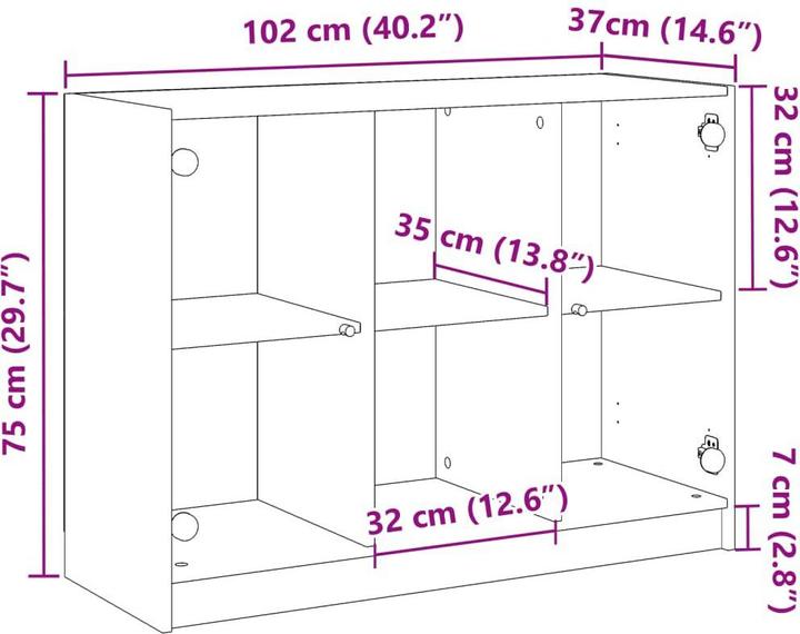 Image du produit VidaXL Buffet (102 x 37 x 75.5 cm)