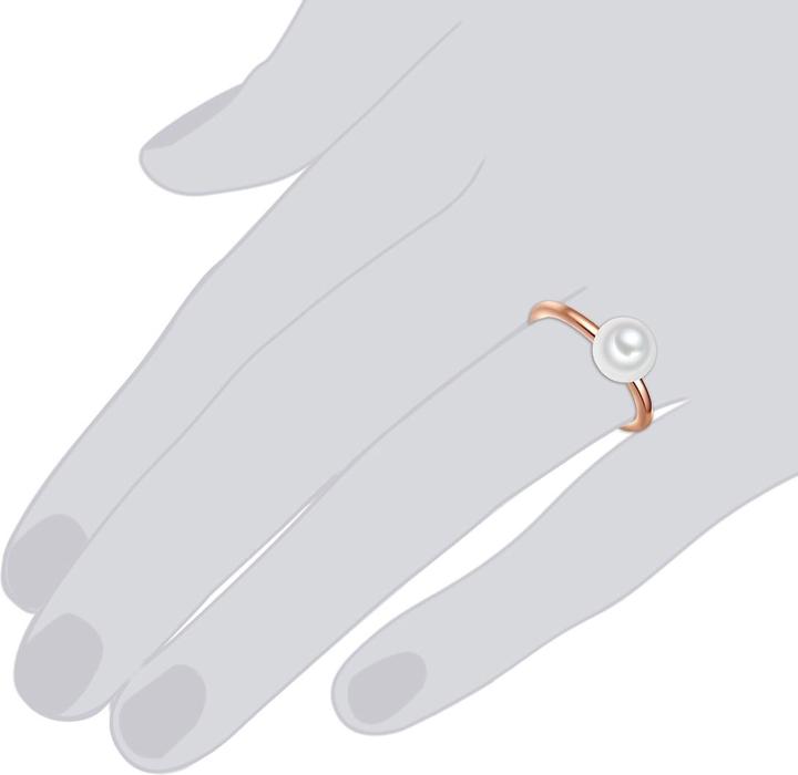 Actual product image Valero Pearls Ladies Sterling Silver Freshwater Cultured Pearl Rose Gold - 11344 (54, 925 Silver)