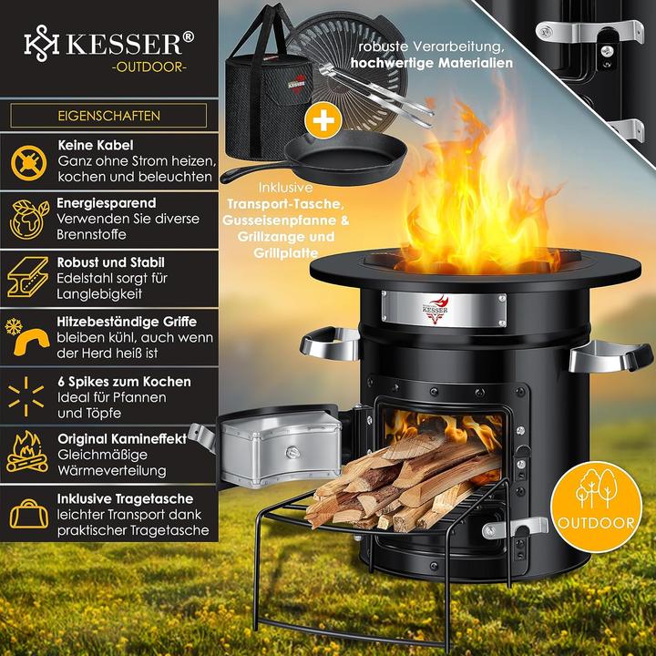 Produktbild Kesser Raketenofen mit Grillpfanne & Tragetasche