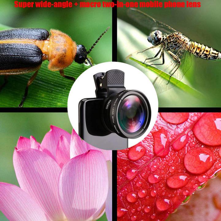 Immagine prodotto PhoneLook 2 in 1 lenti intercambiabili per fotocamera smartphone macro e grandangolo universali