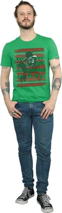 Actual product image Absolute Cult Mens Christmas Fair Isle T-Shirt (S)