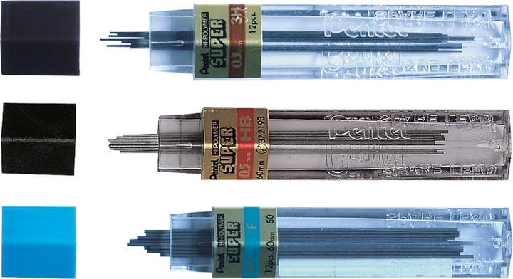 Image du produit Pentel Mines de crayon Hi-Polymer Super (Recharger, Gris, 0.50 mm)