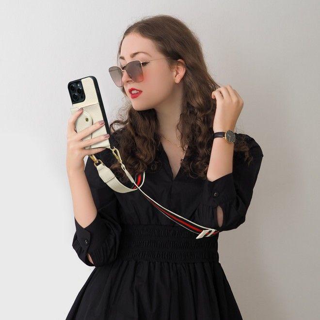 Actual product image MU Style SK101 Series Mobile Phone Chain Faux Leather Case with Card Pocket