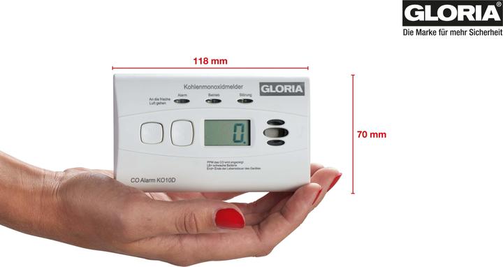 Actual product image Gloria K010D Carbon Monoxide Detector