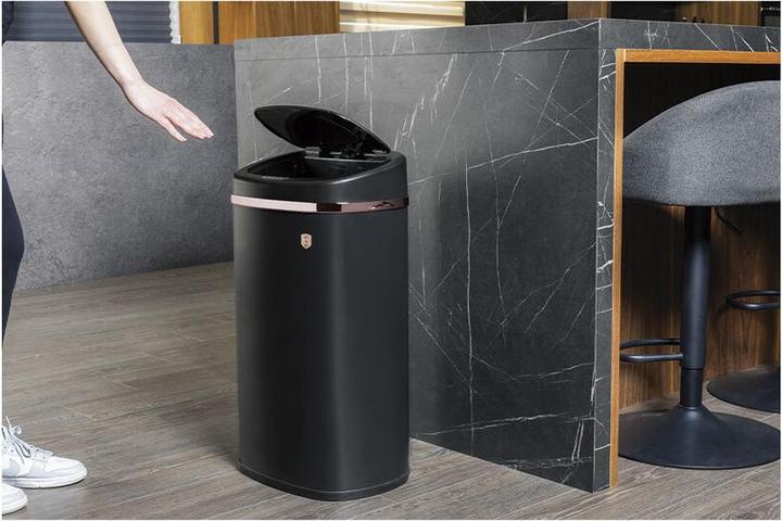 Immagine prodotto BerlingerHaus Cestino di design con sensore tattile, nero-rosa-oro, 58 L (58 l)