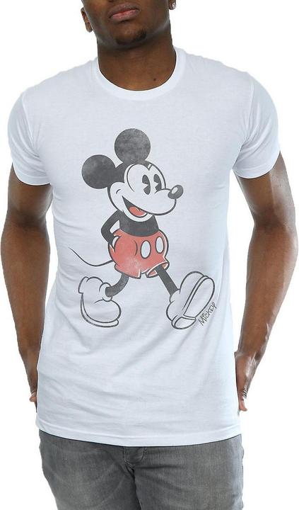 Actual product image Disney Mens Walking Mickey Mouse Cotton T-Shirt (XXL)