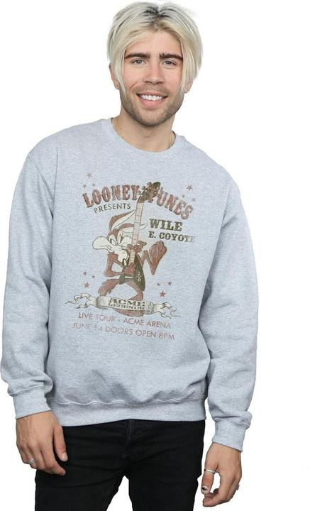 Actual product image Looney Tunes Mens Wile E Coyote Guitar Sweatshirt (S)