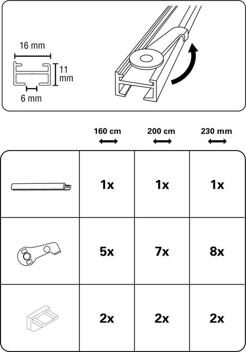 Nutritional values and ingredients Gardinia Aluminium curtain track set