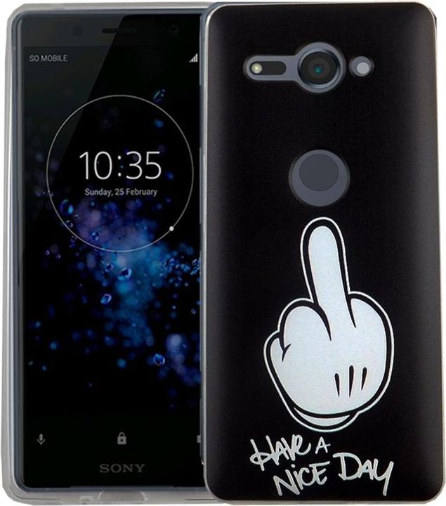 Produktbild König Design Sony Xperia XZ2 Compact Handyhülle Schutzcase Mittelfinger Cover Etuis Rahmen (Sony Xperia XZ2 Compact)