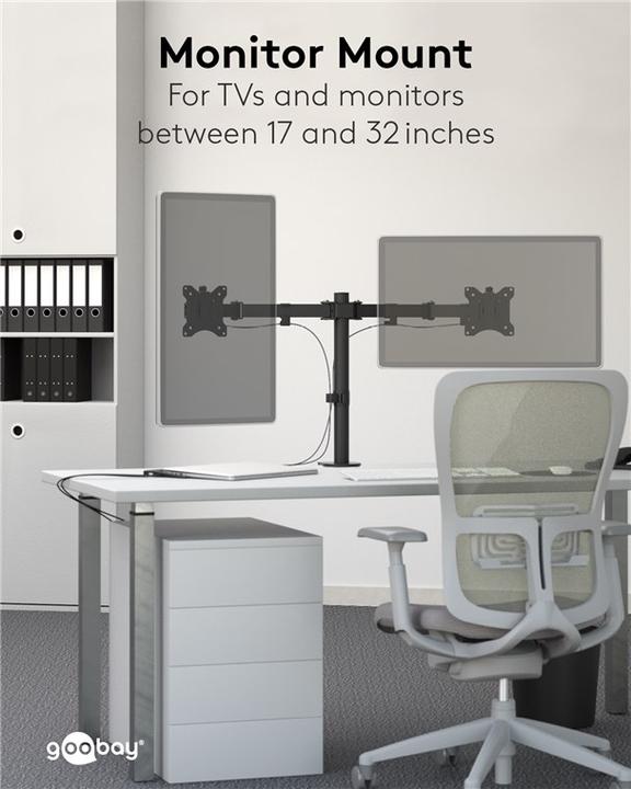 Produktbild Goobay Doppel-Monitorhalterung Flex (Tisch, 32")