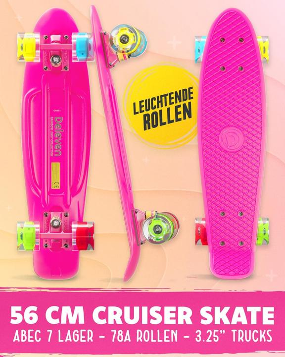 Immagine prodotto Deleven Skateboard mit LED-Rollen für Anfänger (22.05")