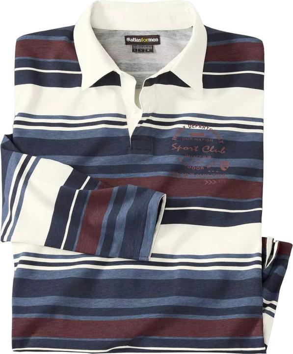 Atlas For Men Langärmeliges Poloshirt mit Kontrast