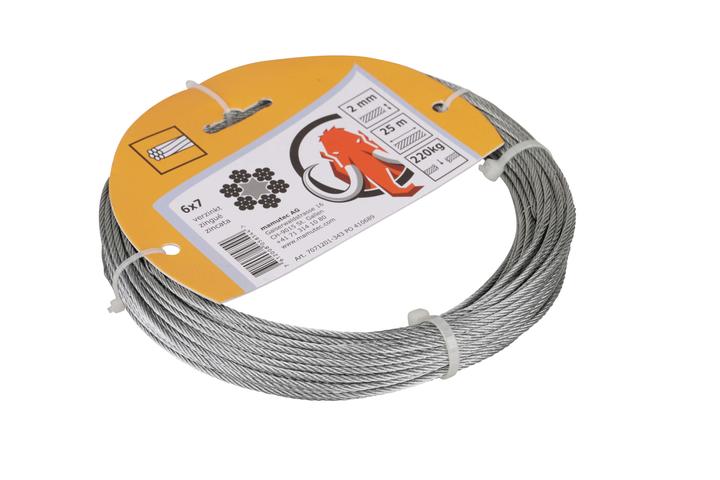 Produktbild Mamutec Verzinkt Drahtseil 2 mm 25 m (25 m)
