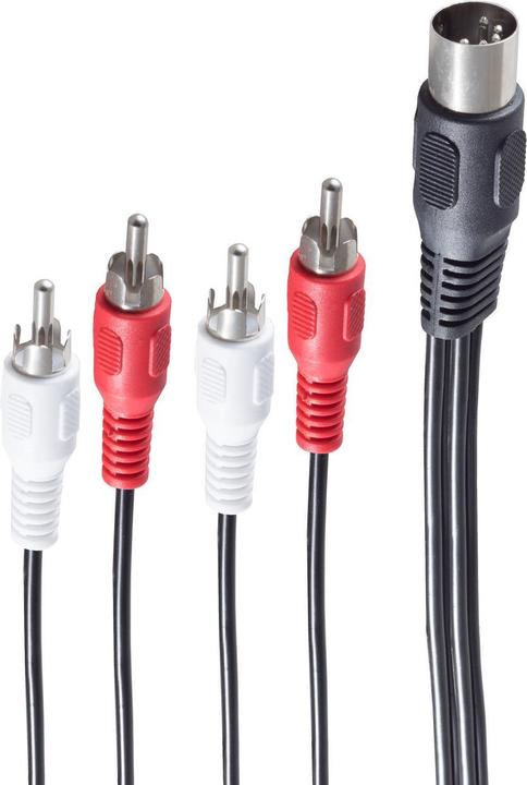 Actual product image Shiverpeaks ®-BASIC-S--Diode cable-DIN cable-Diode plug 5-pin to 4 cinch plugs 1.5m (1.50 m)