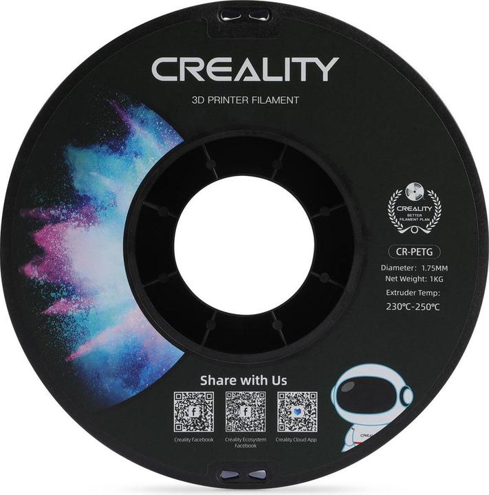 Actual product image Creality Filament PETG, Yellow, 1.75 mm, 1 kg (PETG, 1.75 mm, 1000 g, Yellow)