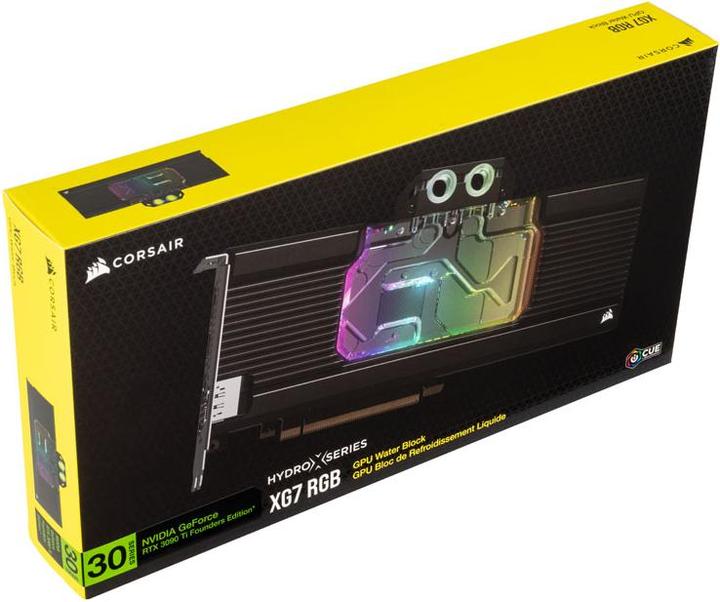 Actual product image Corsair Hydro X Series XG7 RGB 3090 Ti FE GPU Water Block - Acrylic + Nickel