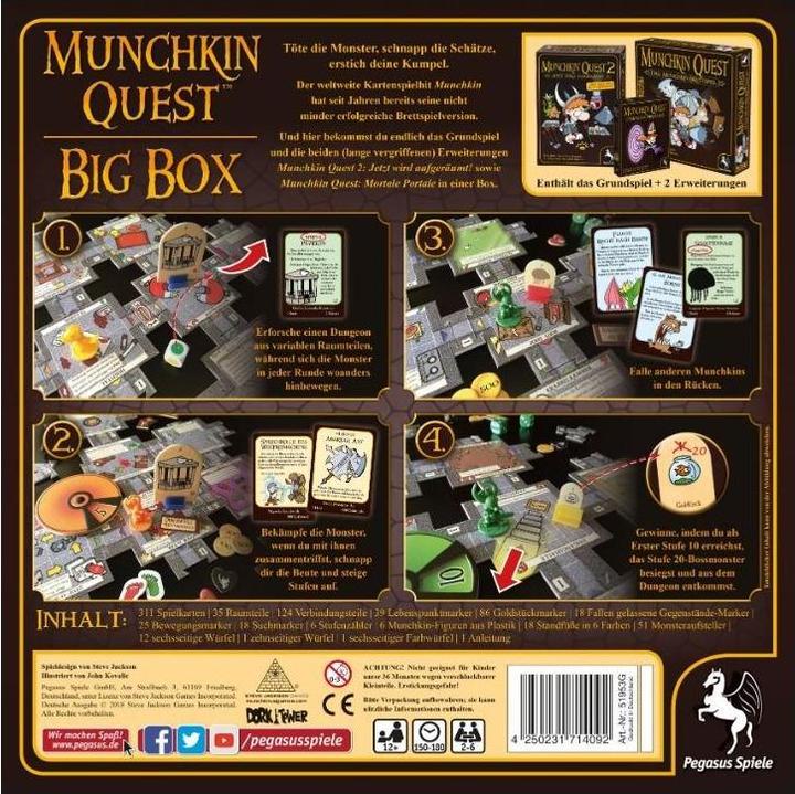 Immagine prodotto Pegasus Munchkin Quest - Gioco da tavolo (Tedesco)