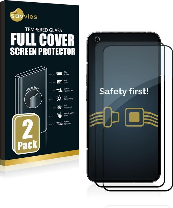 Actual product image Savvies Full-screen armoured glass screen protector (2 Piece, Nothing Phone (1))