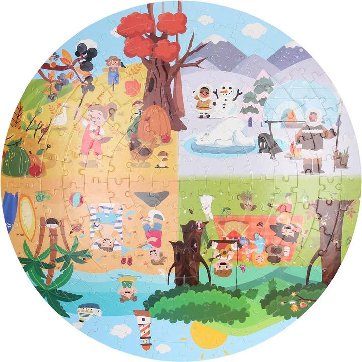 Produktbild Rundes Puzzle in Aufbewahrungsbox - Vier Jahreszeiten, 150 Teile. (150 Teile)